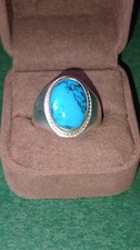 Sterling Silver Vintage Turquoise Ring Mex 925 Size 13.5 Mexico 16.50 grams