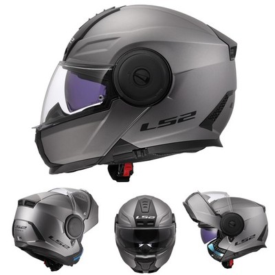 LS2 Klapphelm Scope II Motorrad Helm Solid Matt Titanium FF902 Tourenhelm Urban