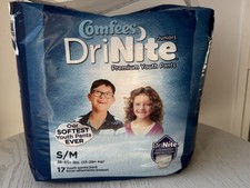 New Comfees Juniors DriNite 17 Count Premium Youth Pants S/M 38-65 Lbs
