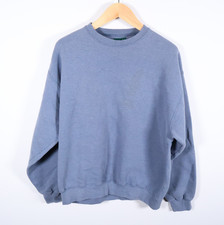 90s Faded Sweatshirt Men's XL Blue Crewneck Solid Blank USA Made Cotton Blend