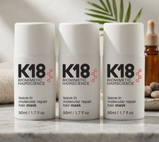 K18 Leave In Molecular Repair Hair Mask 50ml / 1.7oz Hair Treatment Pack of 3