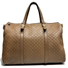 Guccissima Boston Bag  Leather Brown  Authentic
