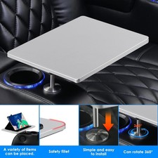 Home Theater Swivel Tray Table WITH CUP HOLDER for Wei lianda Home Theater Grey