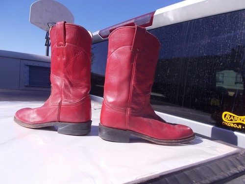 Vintage RED Justin Roper Style L 3055 Western Cowboy Cowgirl Boots Ladies sz 5 B - Picture 6 of 10