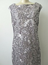 Lauren Ralph Lauren Sequin Sleeveless Dress Gray Size 10 Bodycon Knee-Length NWT