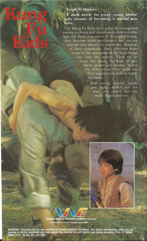 Kung Fu Kids (VHS, 1980) Very Rare Video, OOP, HtF, FREE SHIPPING USA - Image 2 of 4