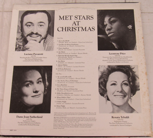 Met Stars at Christmas, Vinyl Records LP - Picture 2 of 2