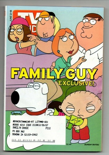 TV Guide Magazine June 12 2005 Family Guy Carrie Underwood - 第 1/4 張圖片