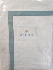  225 MATOUK LOWELL MILANO 600TC COTTON PERCALE KING SHAM AQUAMARINE ITALY NEW