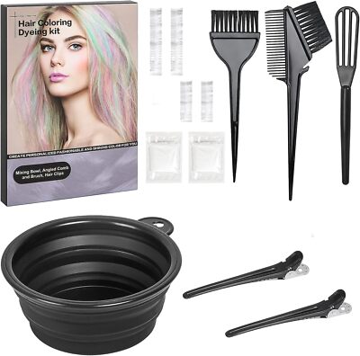 Hair Coloring Kit 12 Pcs Hair Dye Kit - Hair Dye Brush And Bowl Set,Hair Agitato