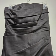 Davids Bridal Pleated Satin Strapless Cocktail Mini Dress Womens Size 6 F14212