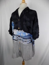 PARADISE FOUND Ocean Waves Surf Hawaiian Short Sleeve Button Shirt XL