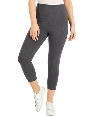 Style & Co Petite High Rise Heather Leggings, Charcoal Heather XXL