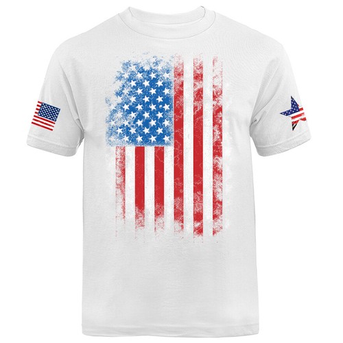 Große vertikale US-Flagge USA American Pride Patriot patriotische Grafik T-Shirt - Bild 18 von 18