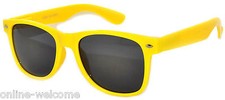 CLASSIC 80s VINTAGE RETRO DARK SMOKE LENS SUNGLASSES SHADES YELLOW FRAME YELLOW