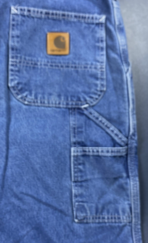 VTG Union Made USA Carhartt Carpenter Blue insulated Pants 34 30 loose Warm Work