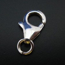 2 pcs Sterling Silver 11mm Lobster Claw Clasp Jewelry Findings-Made In Italy