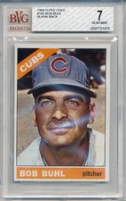 1966 O-Pee-Chee BOB BUHL #185 Rare SP Blank Back Error Chicago Cubs OPC BVG 7