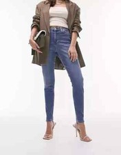 Topshop Jamie Mid Blue Skinny Jeans UK 6 W25 L28 High Waist Denim Petite