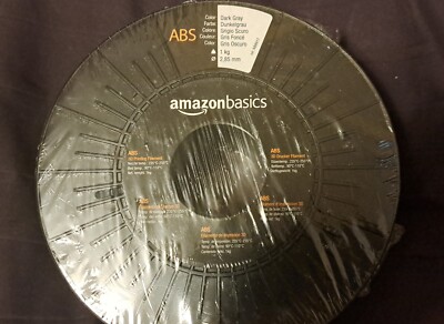 Amazon Basics ABS 3D Printer Filament, 2.85mm, Dark Gray, 1 kg Spool