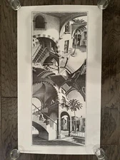High and Low by M. C. Escher,  Art Print, 1995 Cordon Art, 17.75” x 31.25” NOS