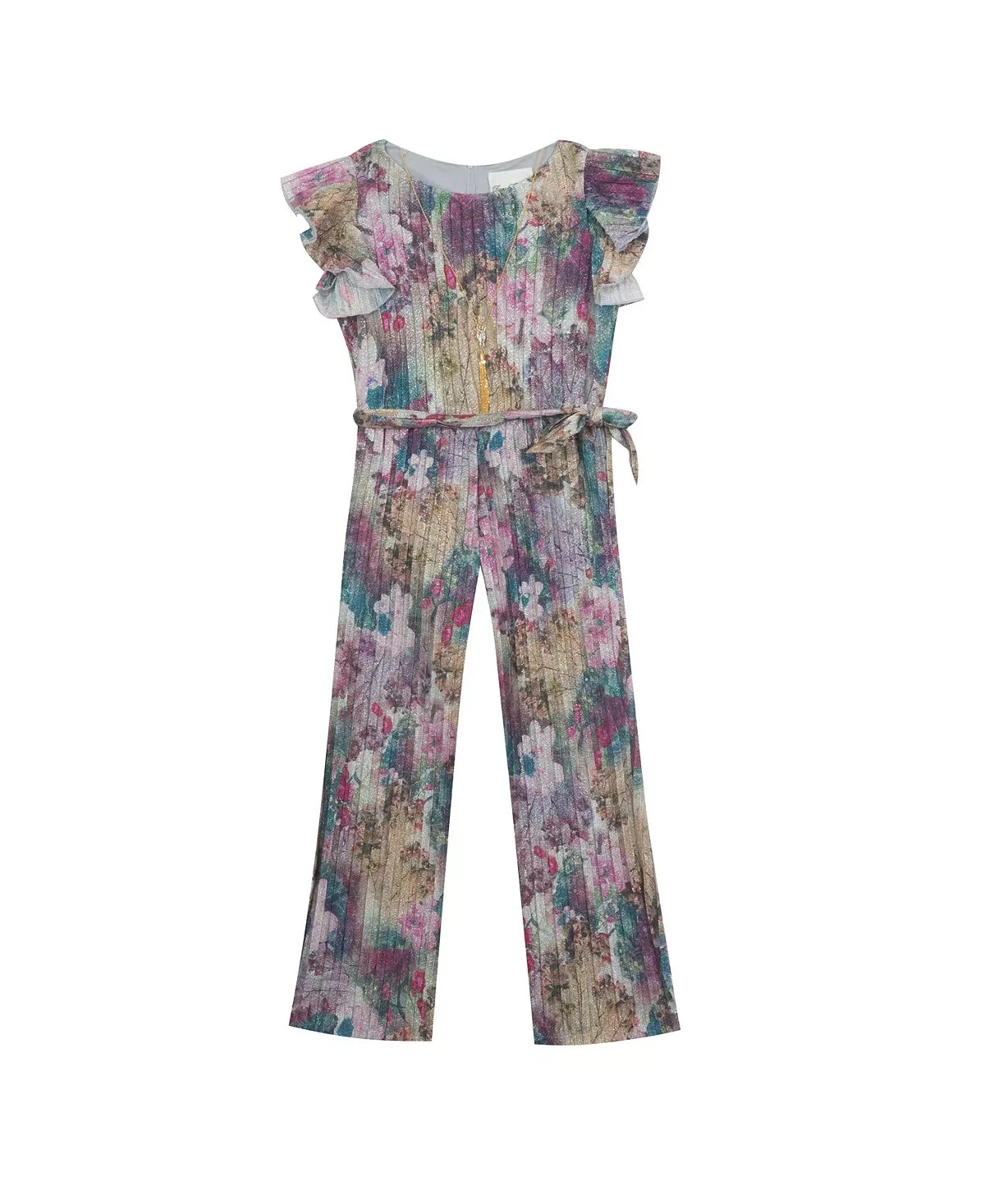 RARE EDITIONS Big Girl Lurex Jumpsuit Size 12
