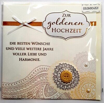 Goldene Hochzeit Karte Grusskarte 50 Jahre Knopf Hochzeit Gluckwunsch Karte Ebay