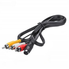 4Pin Mini DIN S-Video Plug Male to 3 RCA Plug Male RGB Composite Video Cable 5ft