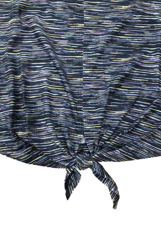 Ideology Women's Striped Tie-Front Tank Top Navy Size Small - 第 2/2 張圖片