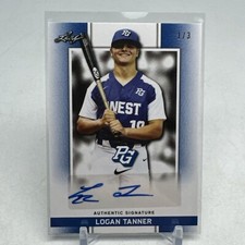 2018 Leaf Perfect Game Classic Day Blue /3 Logan Tanner Auto Cincinnati Reds #2