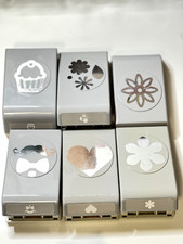 EK Punches - Lot of 6 Slightly Used Craft Punches Flowers, Heart, Cupcake punch