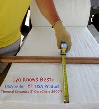 2" CeraChem 6” x 10” Ceramic Fiber Blanket Insulation 8# Thermal Ceramics 2600F