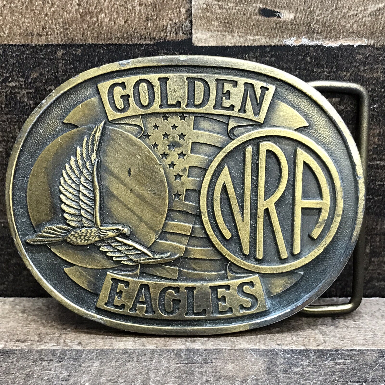 NRA National Rifle Association GOLDEN EAGLES Belt Buc… Gem
