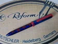 Reform Kugelschreiber blau pink NAF Mutschler Heidelberg 70er Jahre