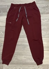 FIGS Scrub Jogger Pants Womens Sz M Mauve/burgandyCargo Technical Collection
