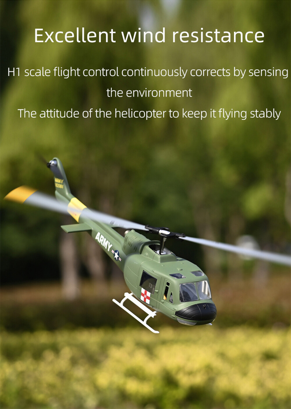 FlyWing UH1 470 6CH GPS 3D Altitude Hold H1 Remote Control RC RTF