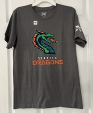 Seattle Dragons XFL UFL Football Gray Short Sleeve T Shirt Adult Medium M