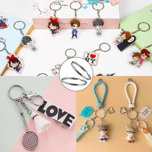 Small - Large Silver Metal Split Rings Keyring Jump Hoop Loop Key Keys Ring - Picture 16 of 18