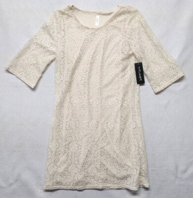 Tacera Women's Dress Ivory Lace Overlay Lined Bell Sleeves Size M (1182) | eBay Tacera Women's Dress Ivory Lace Overlay Lined Bell Sleeves Size M (1182) | eBay