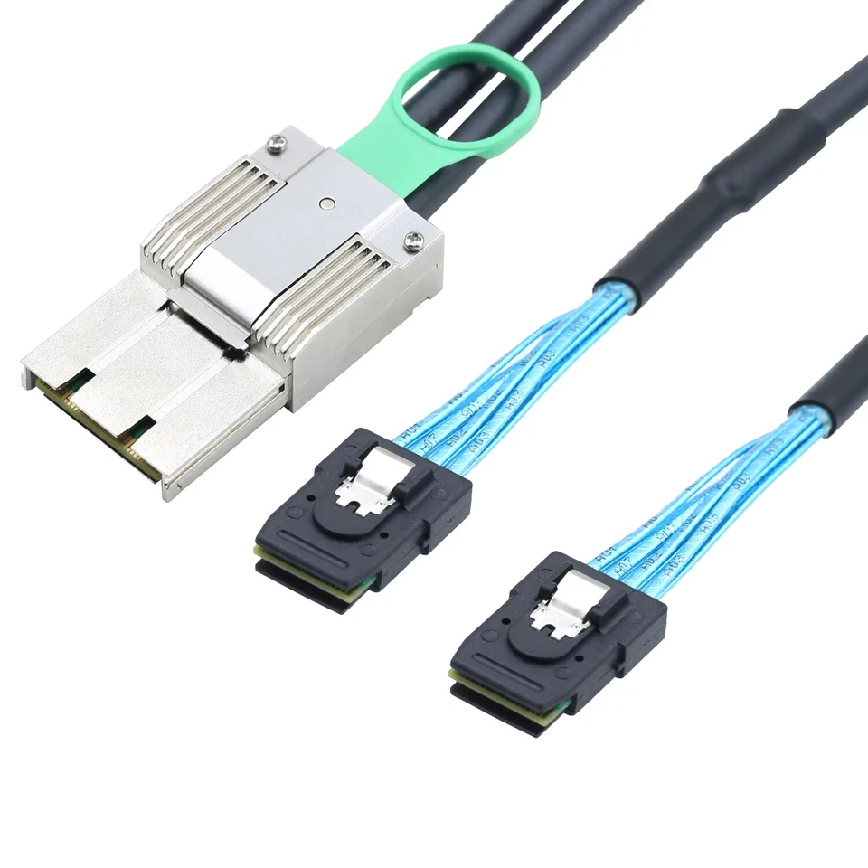 PCIE MINI SAS HD SFF-8088 8X 68P I/O male to 2X SFF8087 36P male Adapter cable - Image 3 of 4