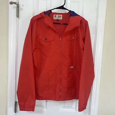 volcom scout jacket windbreaker Kids size L Large 14 EUC orange