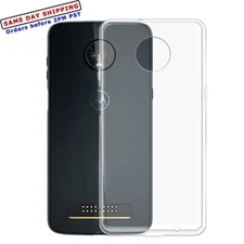 Heavy-Duty Transparent Slim Soft Cover Case for Motorola Moto Z3 Play SmartPhone