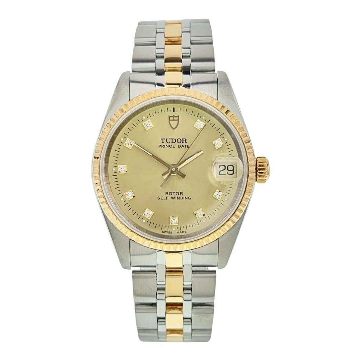 Tudor Prince Date Stainless Steel Gold 32mm Automatic Women's