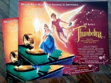 THUMBELINA - 2 HIGH QUALITY GLOSSY CARD ORIGINAL SYNOPSIS BOOKLETS - ANIMATION
