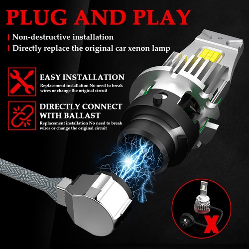 2X LED Headlight Bulb Replace D2S D2R HID Xenon Conversion Kit 6000K Super White - Picture 12 of 12