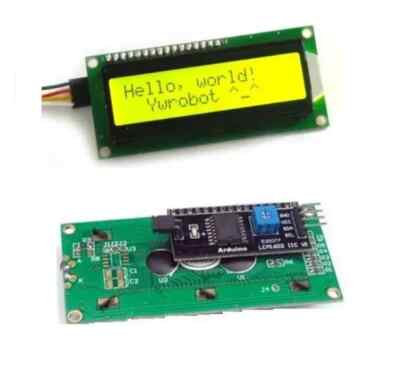 IIC/I2C/TWI/SP I Serial Interface1602 16X2 Character LCD Module Display Yellow