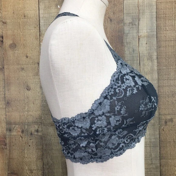 Bralette de encaje gris azul Intimately Free People para mujer pequeño triángulo trasero Foto 2 de 4