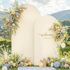 Beige Arch Backdrop Cover Set of 2 Beige Arch Cover 7.2 and 6ft Wedding Arch