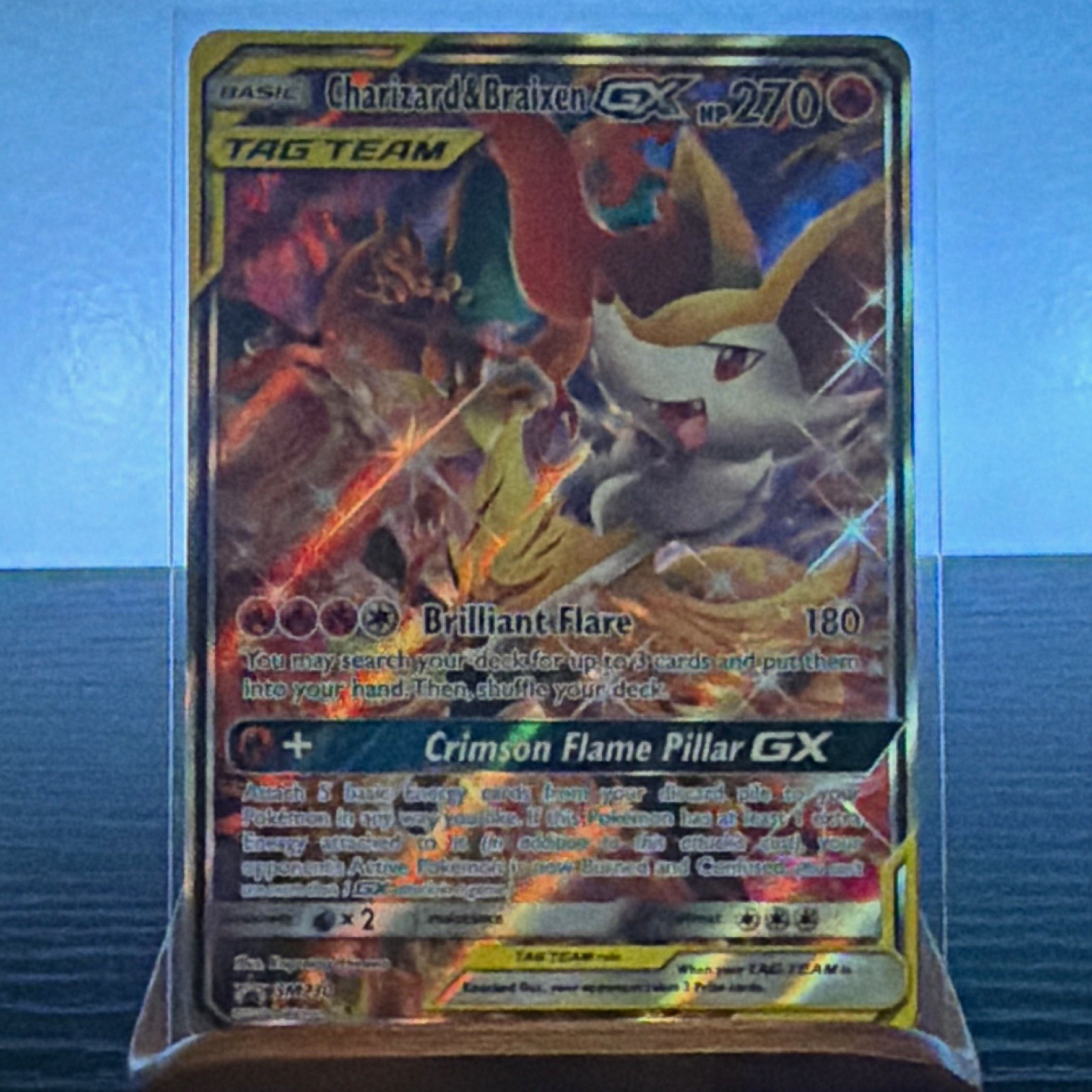 Pokemon Charizard & Braixen GX 251/236 Cosmic Eclipse TAG TEAM Holo Rare