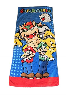 #ad Nintendo Super Mario Bros Luigi Bowser Kids Beach Bath Pool Towel Swim $19.99